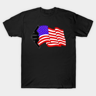 B2 Spirit Bomber with American Flag T-Shirt